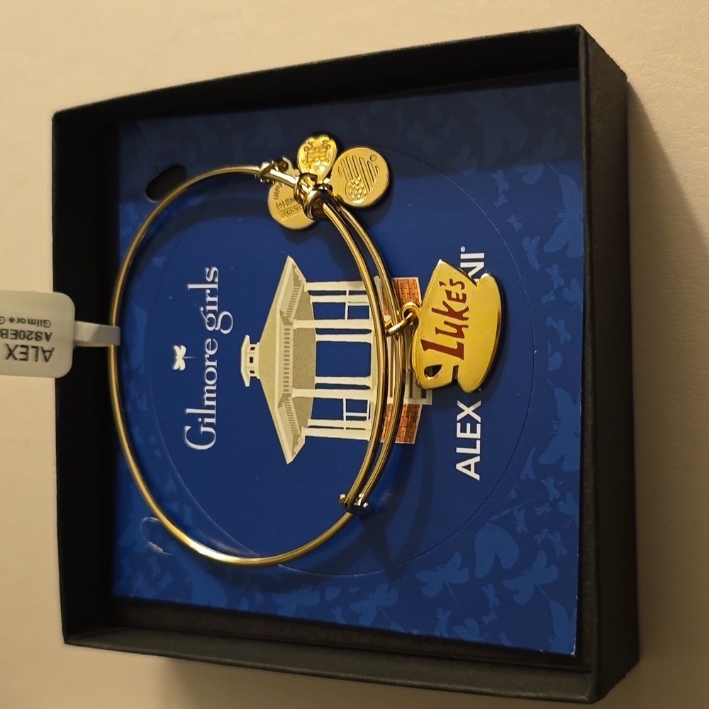 Alex and Ani Gilmore Girls Lukes Diner Sign Coffee Cup Bangle Bracelet - Gold
